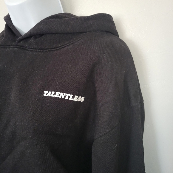 Talentless Unisex Large Black Hoodie Pullover Sweatshirt Please Wash Your Hands - Picture 7 of 7